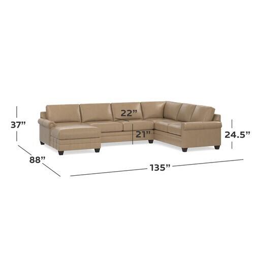 Carolina Leather Panel Arm U-Shaped Sectional