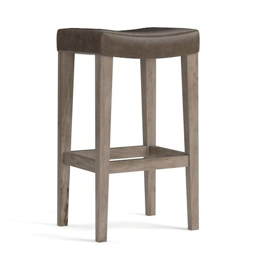 Vail Maple Leather Bar Saddle Stool
