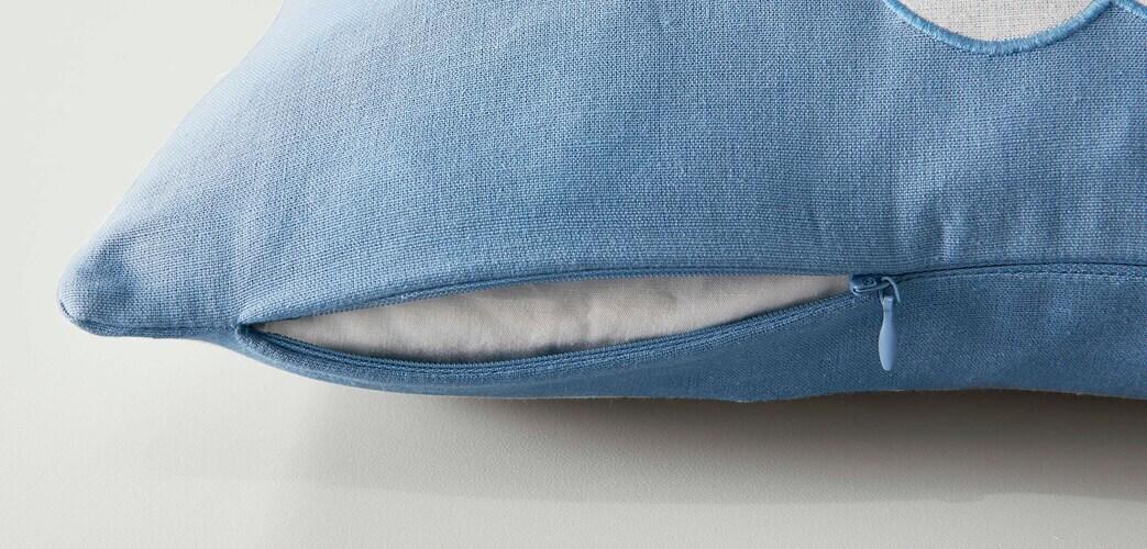 Augusta Ivory/Blue Pillow Cover + Insert