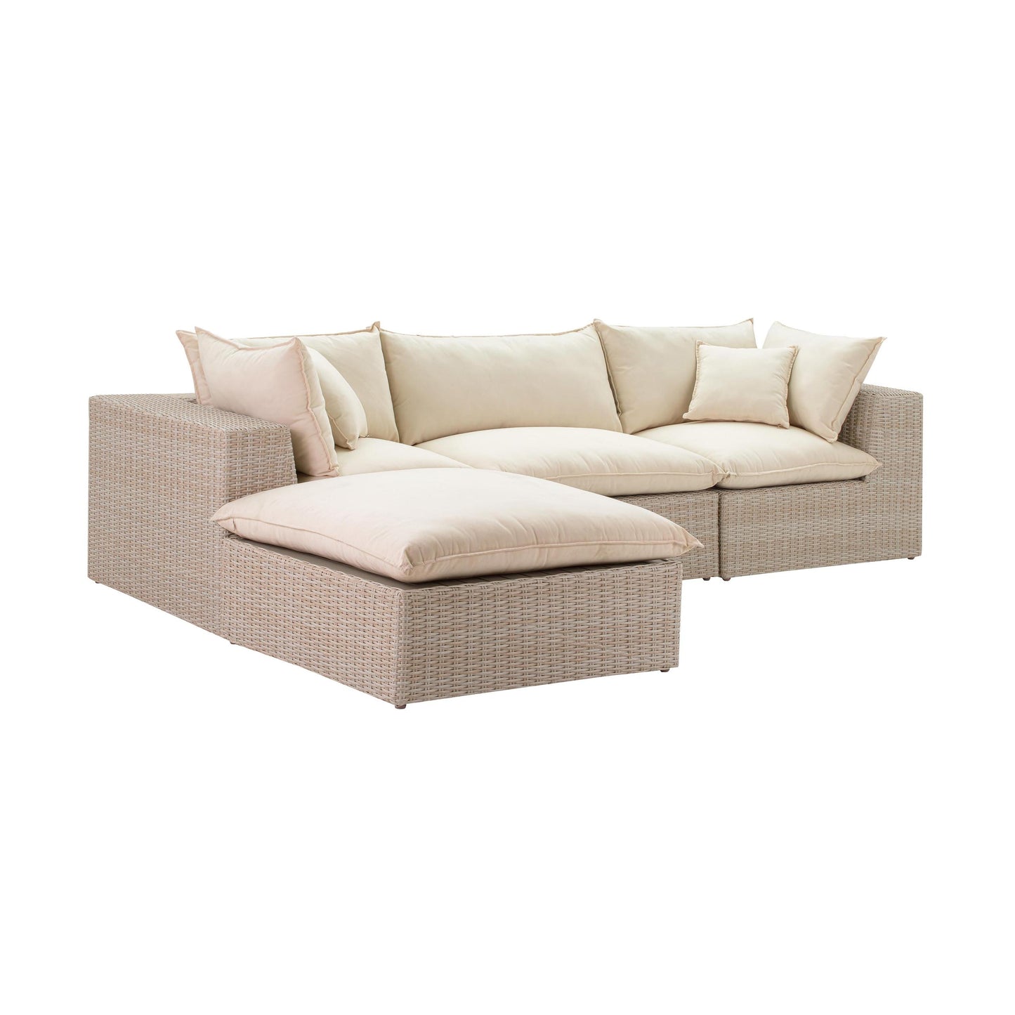 Cali Natural Wicker Outdoor Modular Sectional