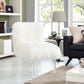Sophie White Sheepskin Lucite Chair