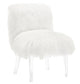 Sophie White Sheepskin Lucite Chair