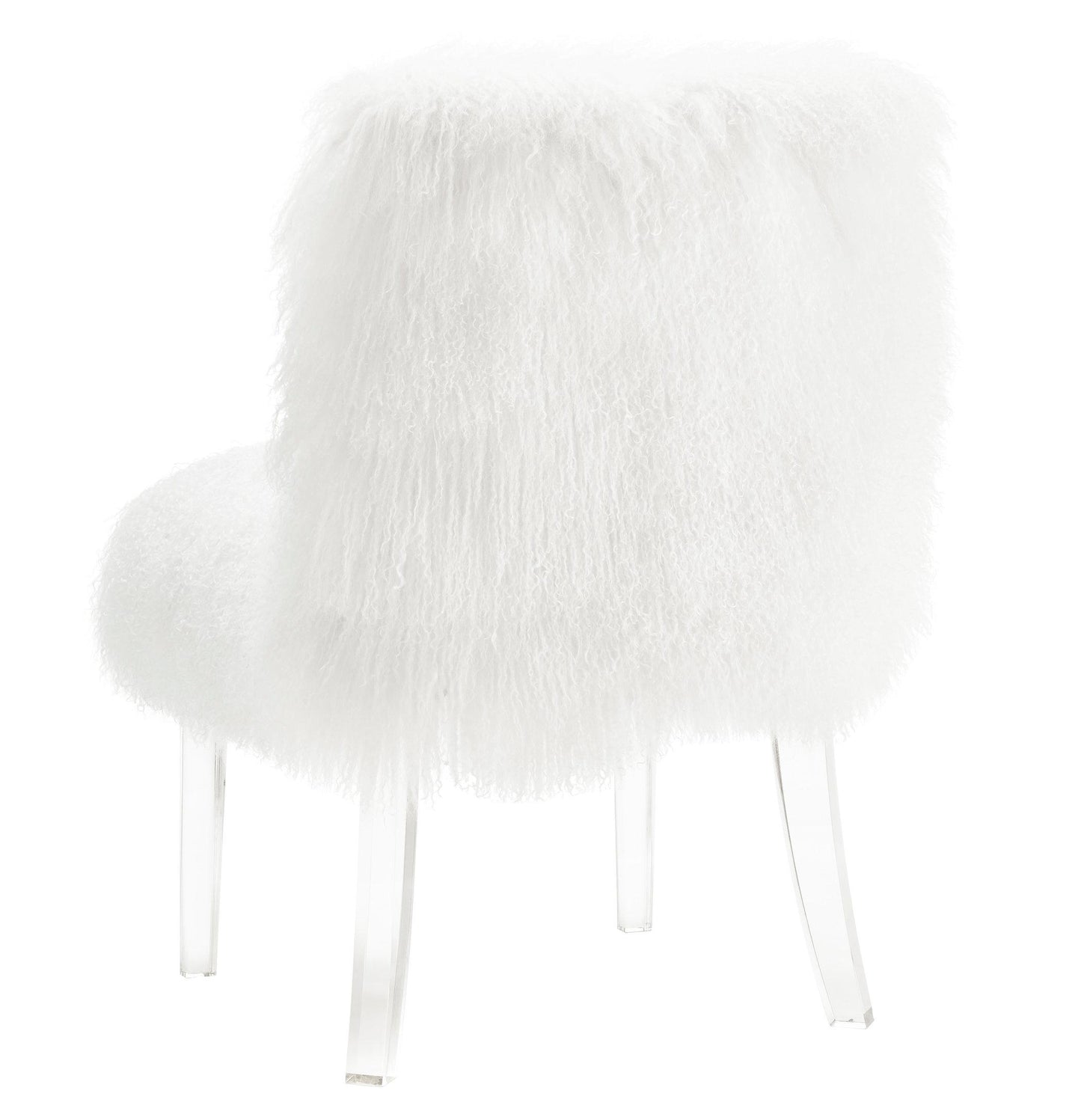 Sophie White Sheepskin Lucite Chair