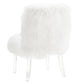 Sophie White Sheepskin Lucite Chair