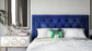 Nacht Queen Headboard in Navy Velvet