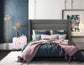 Koah Grey Velvet Bed in Queen