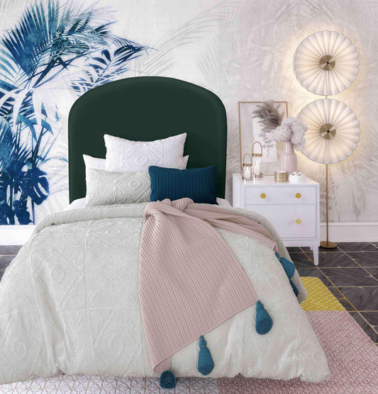 Vivi Forest Green Velvet Bed in Twin