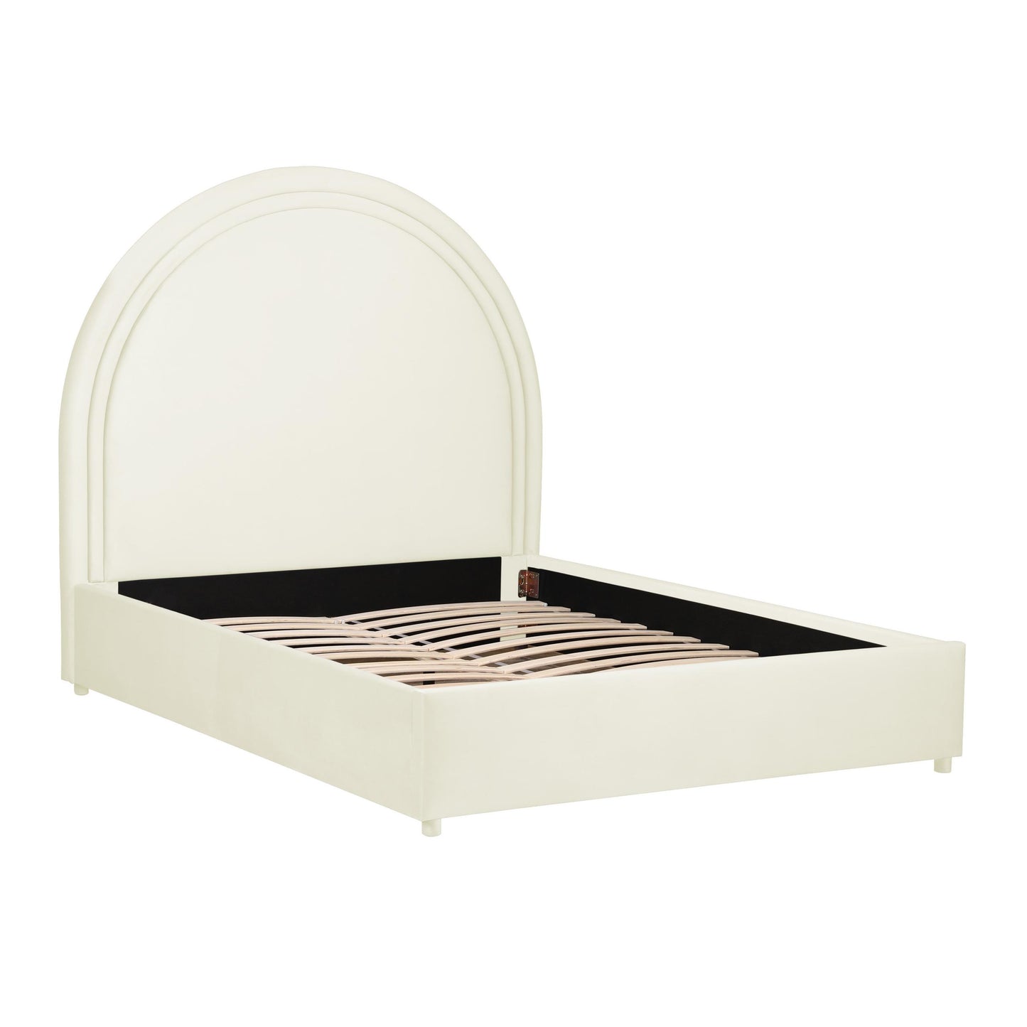 Gumdrop Cream Velvet Bed in Queen