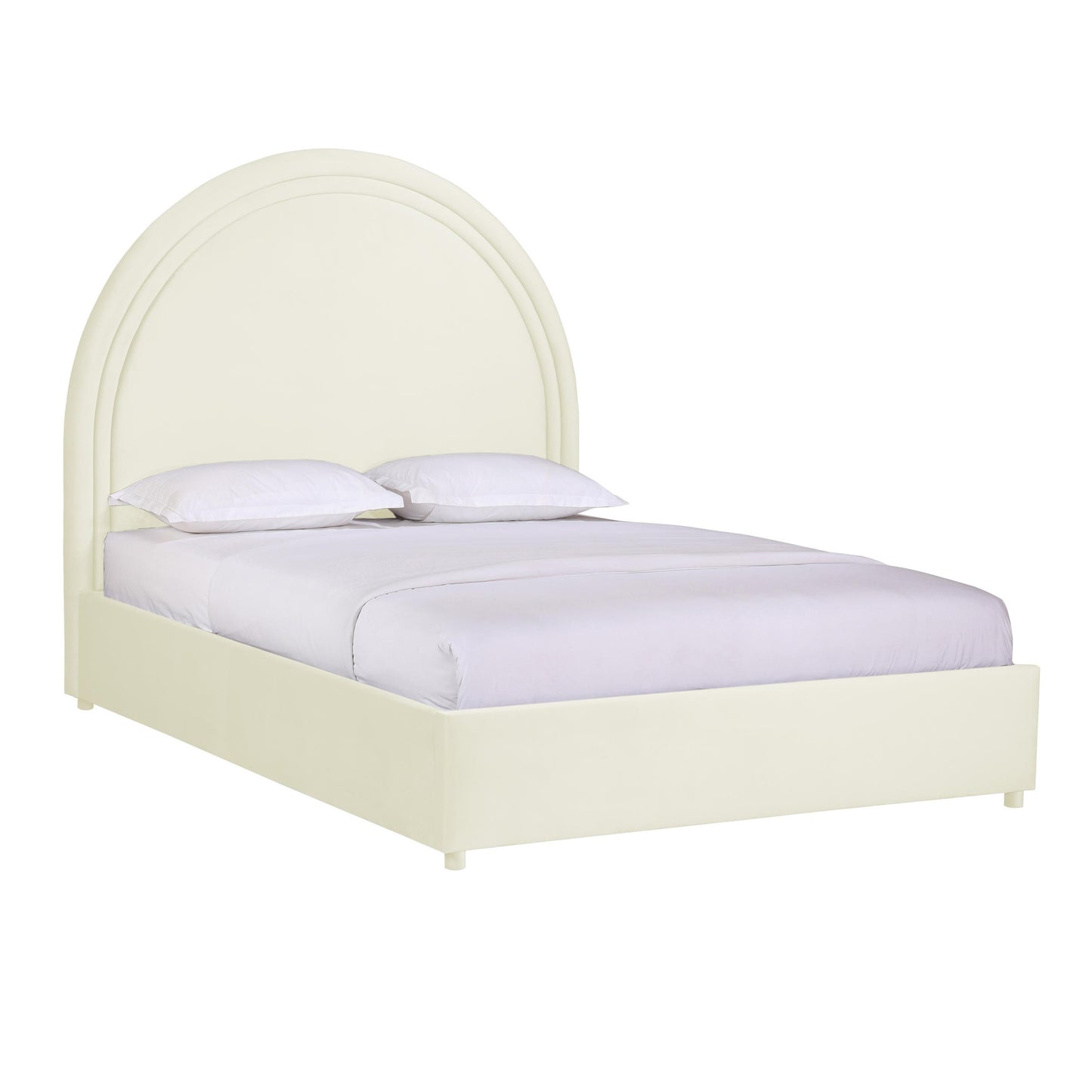 Gumdrop Cream Velvet Bed in Queen