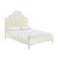 Bianca Cream Velvet Bed in Queen