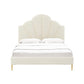 Bianca Cream Velvet Bed in Queen