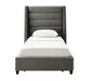 Koah Grey Velvet Bed in Twin