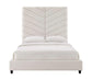 Javan Cream Velvet Bed in King