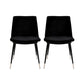 Evora Black Velvet Chair - Silver Legs (Set of 2)