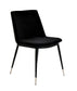 Evora Black Velvet Chair - Silver Legs (Set of 2)