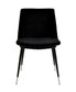 Evora Black Velvet Chair - Silver Legs (Set of 2)