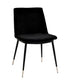 Evora Black Velvet Chair - Silver Legs (Set of 2)
