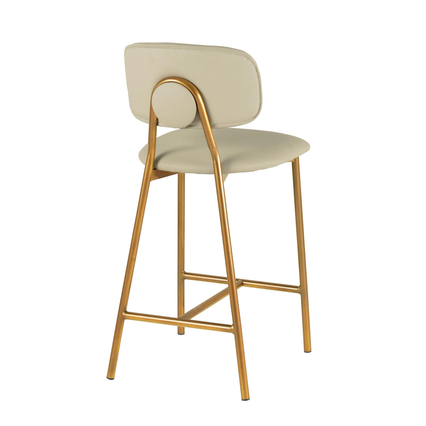 Ariana Nude Vegan Leather Counter Stool - Set of 2