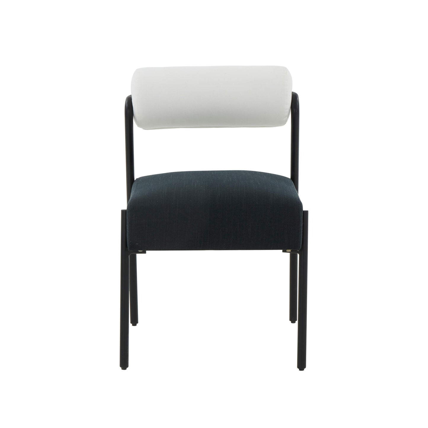 Jolene Cream and Black Linen Dining Chair - Set of 2