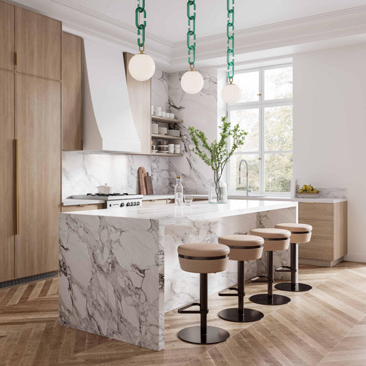 Astro Cafe au Lait Woven Vegan Leather Adjustable Stool