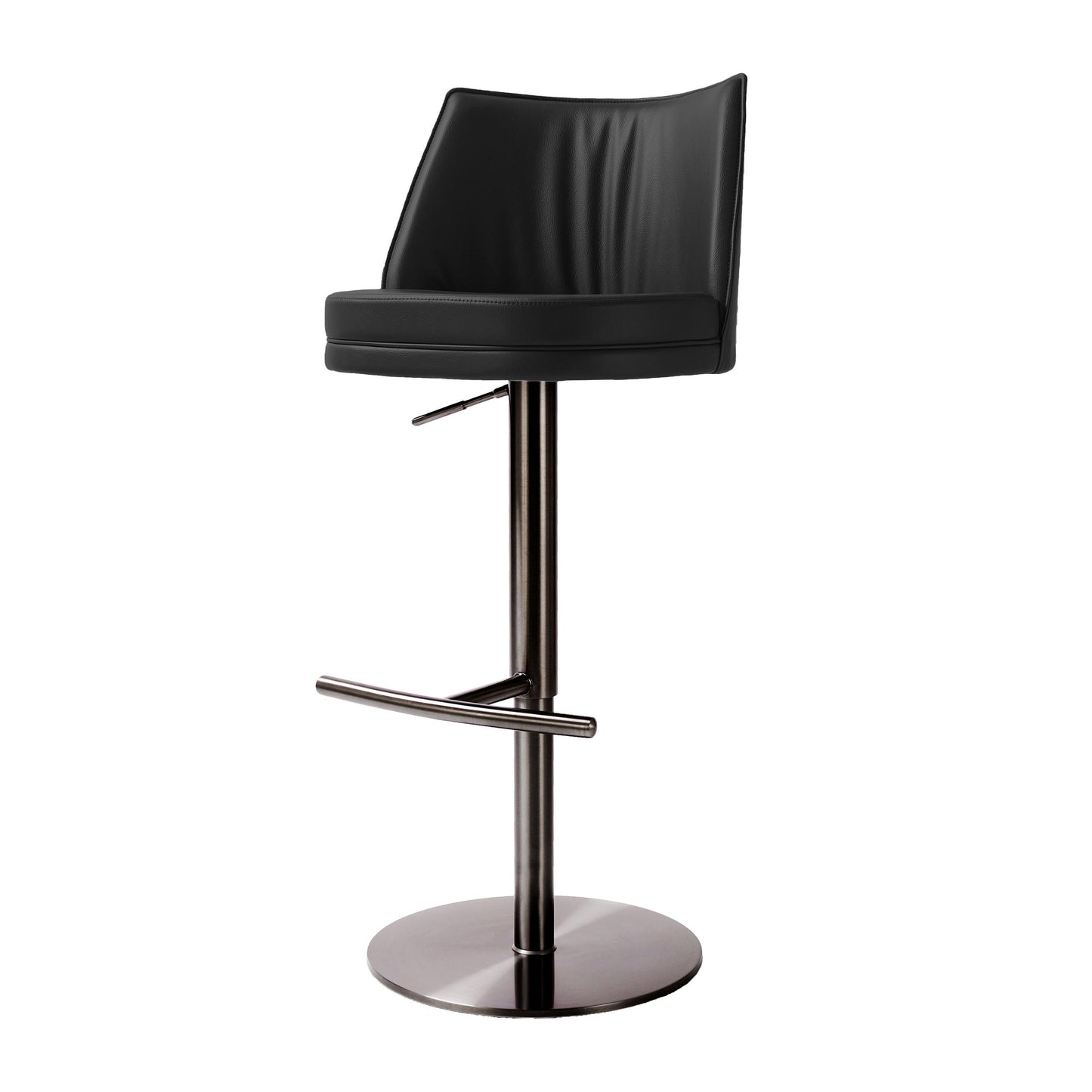 Gala Black Vegan Leather Adjustable Stool