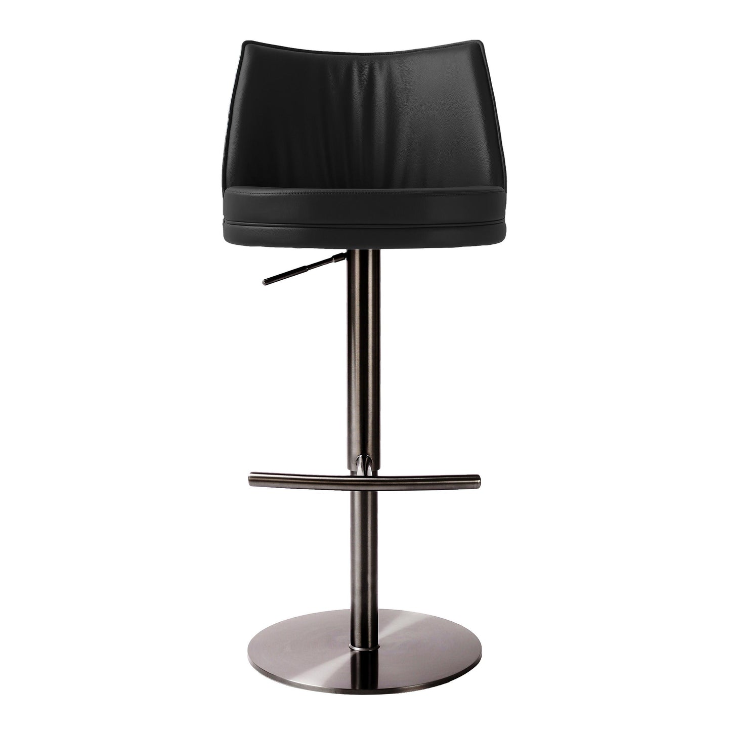 Gala Black Vegan Leather Adjustable Stool