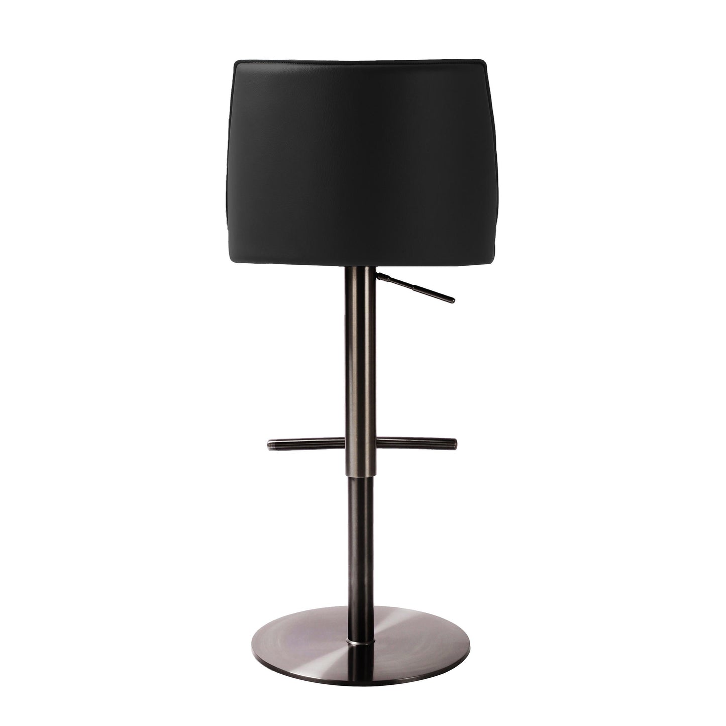 Gala Black Vegan Leather Adjustable Stool
