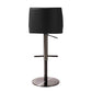Gala Black Vegan Leather Adjustable Stool