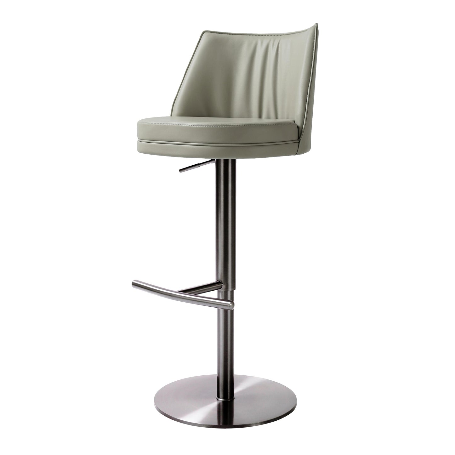 Gala Light Grey Vegan Leather Adjustable Stool