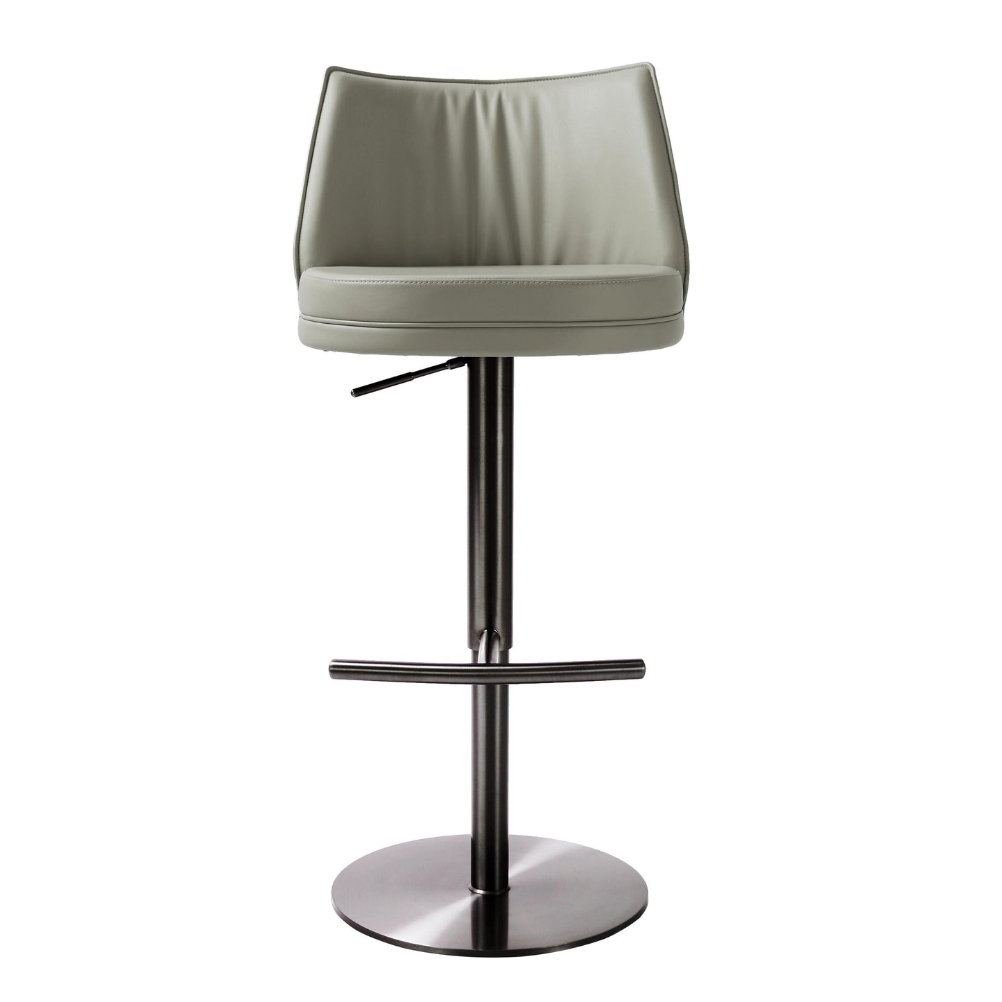 Gala Light Grey Vegan Leather Adjustable Stool