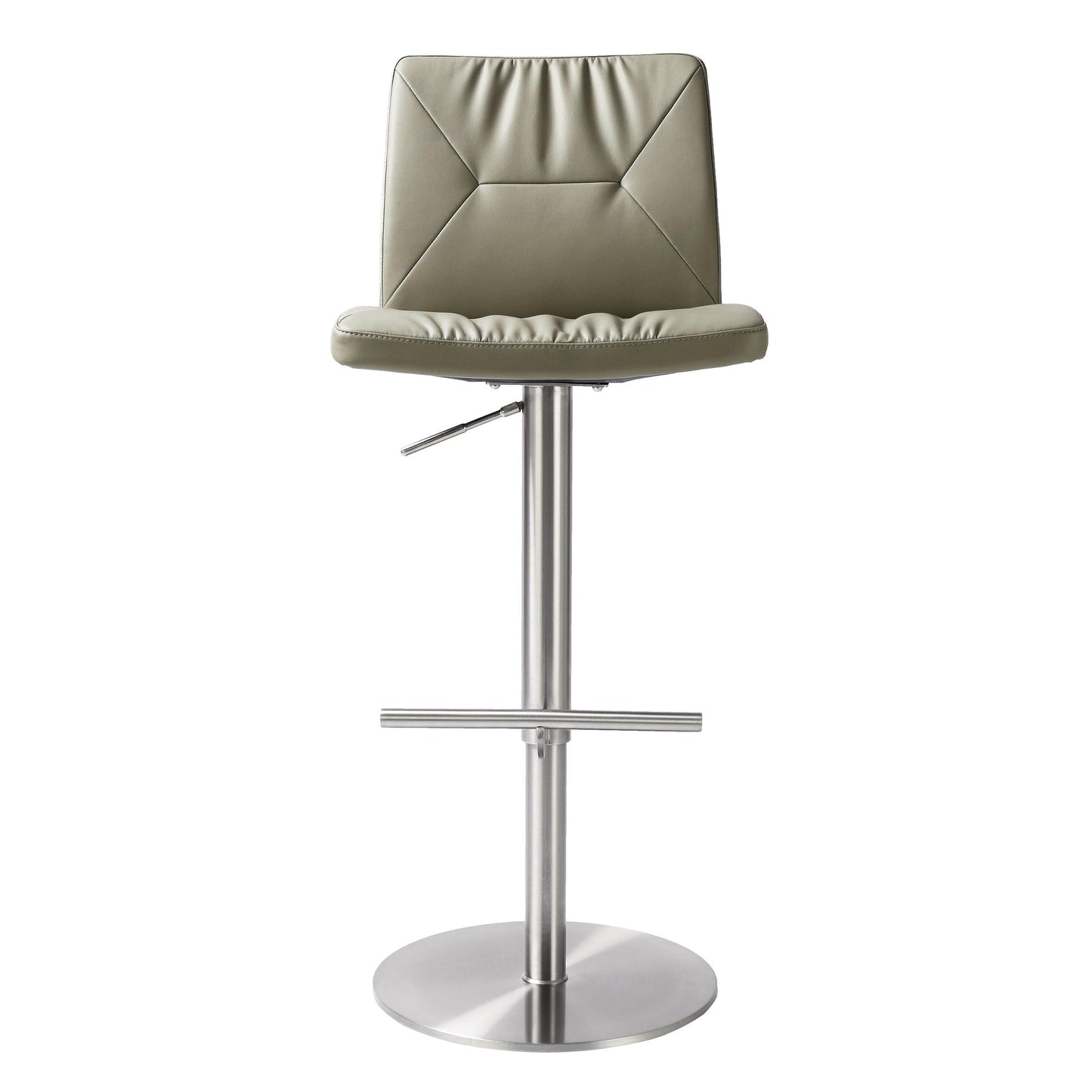 Paddy Light Grey Vegan Leather Adjustable Stool