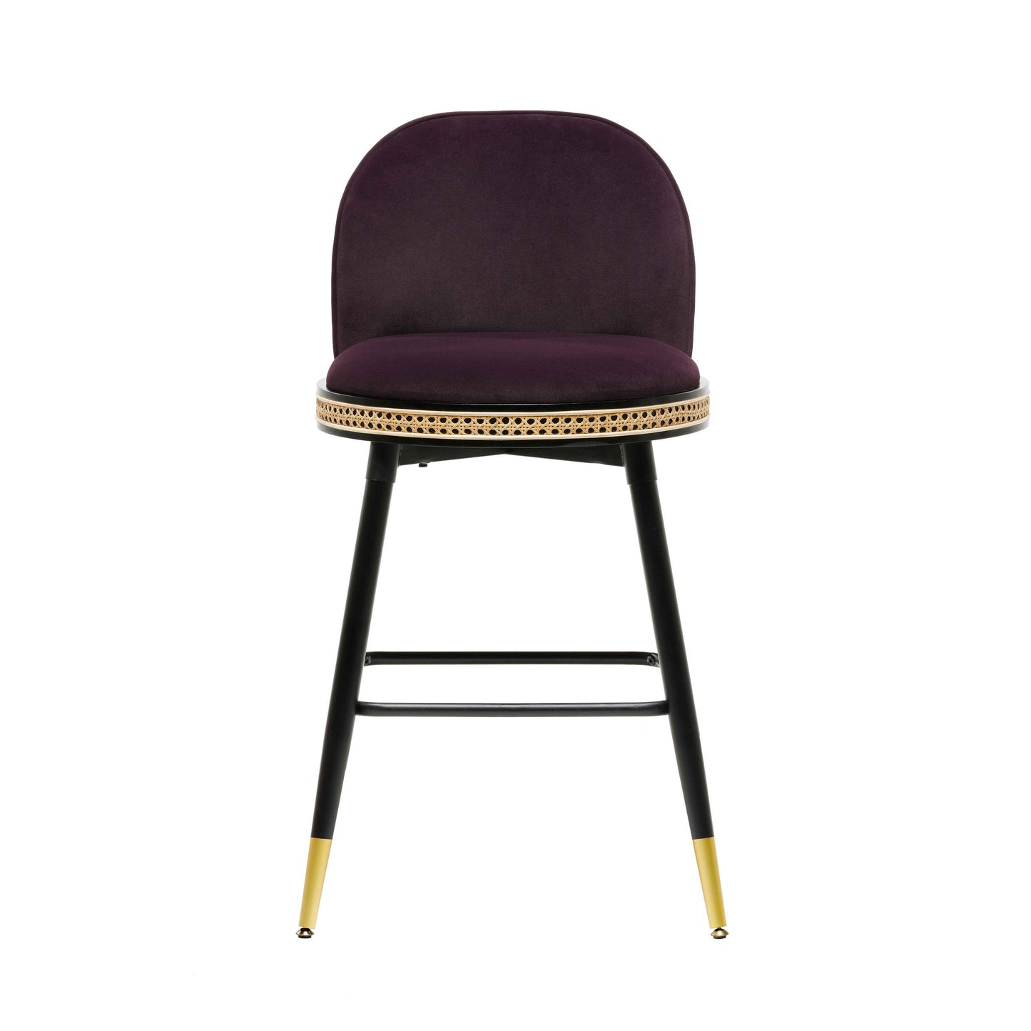 Harley Eggplant Velvet Counter Stool