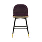 Harley Eggplant Velvet Counter Stool