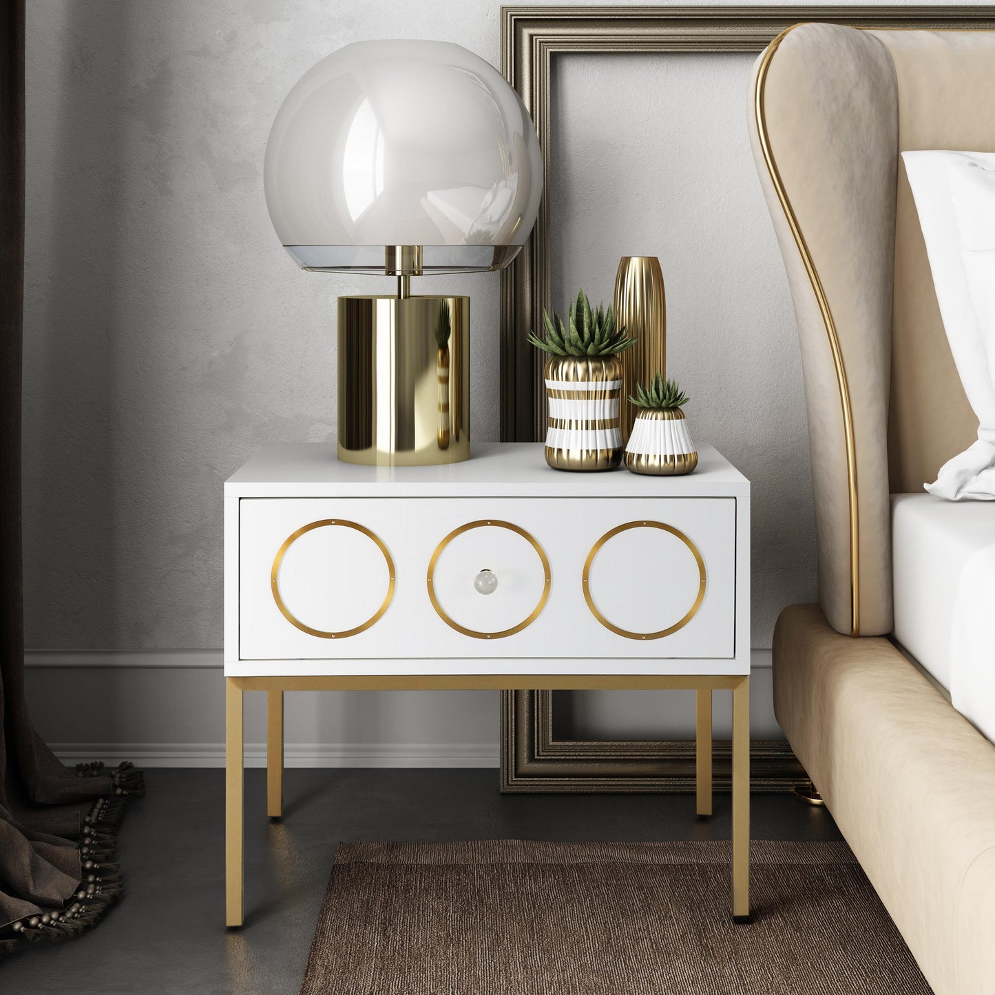Ella White Lacquer Side Table