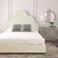 Carolina Cream Velvet Bed in Queen by Inspire Me! Home Decor
