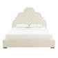 Carolina Cream Velvet Bed in Queen by Inspire Me! Home Decor