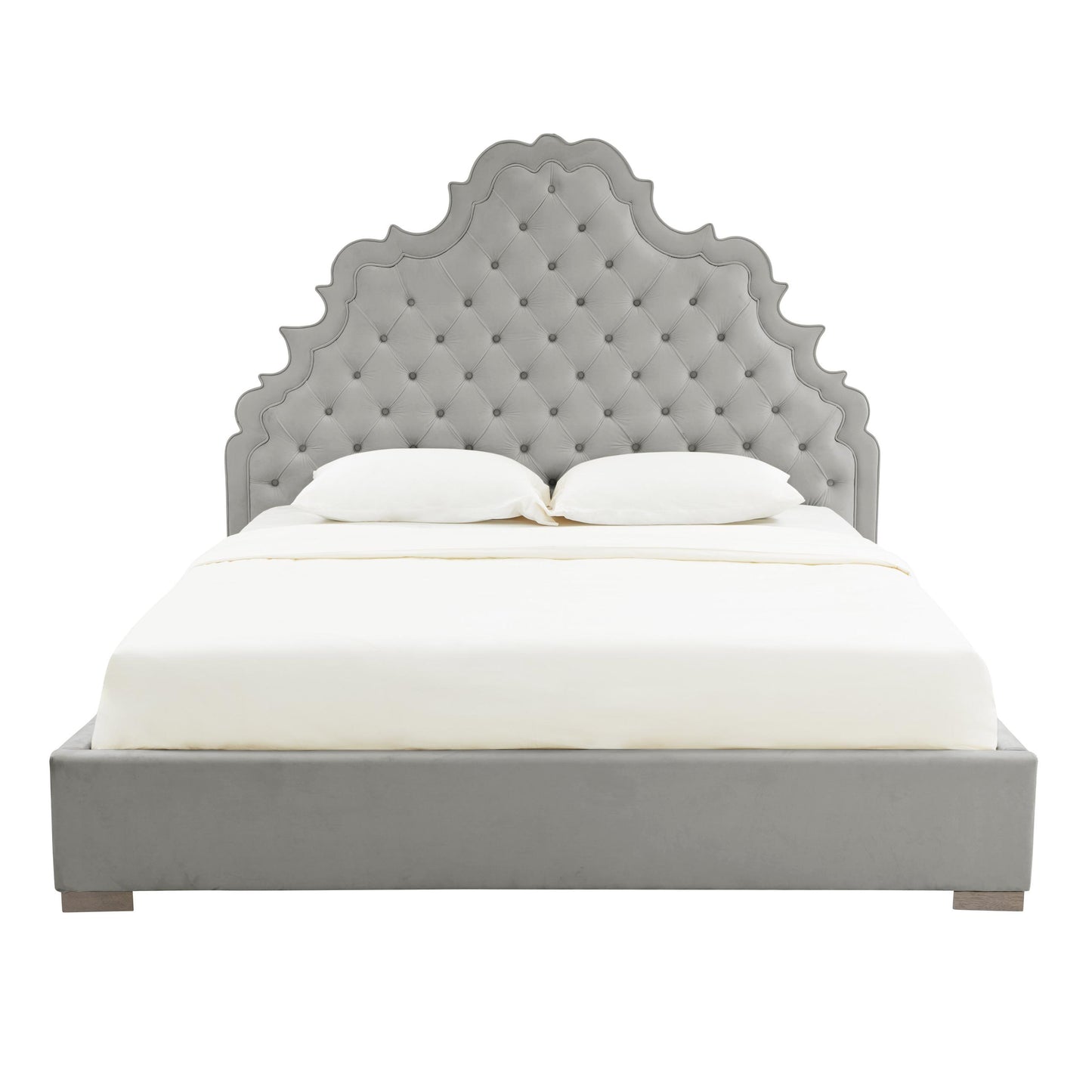 Carolina Grey Velvet Bed in Queen by Inspire Me! Home Decor