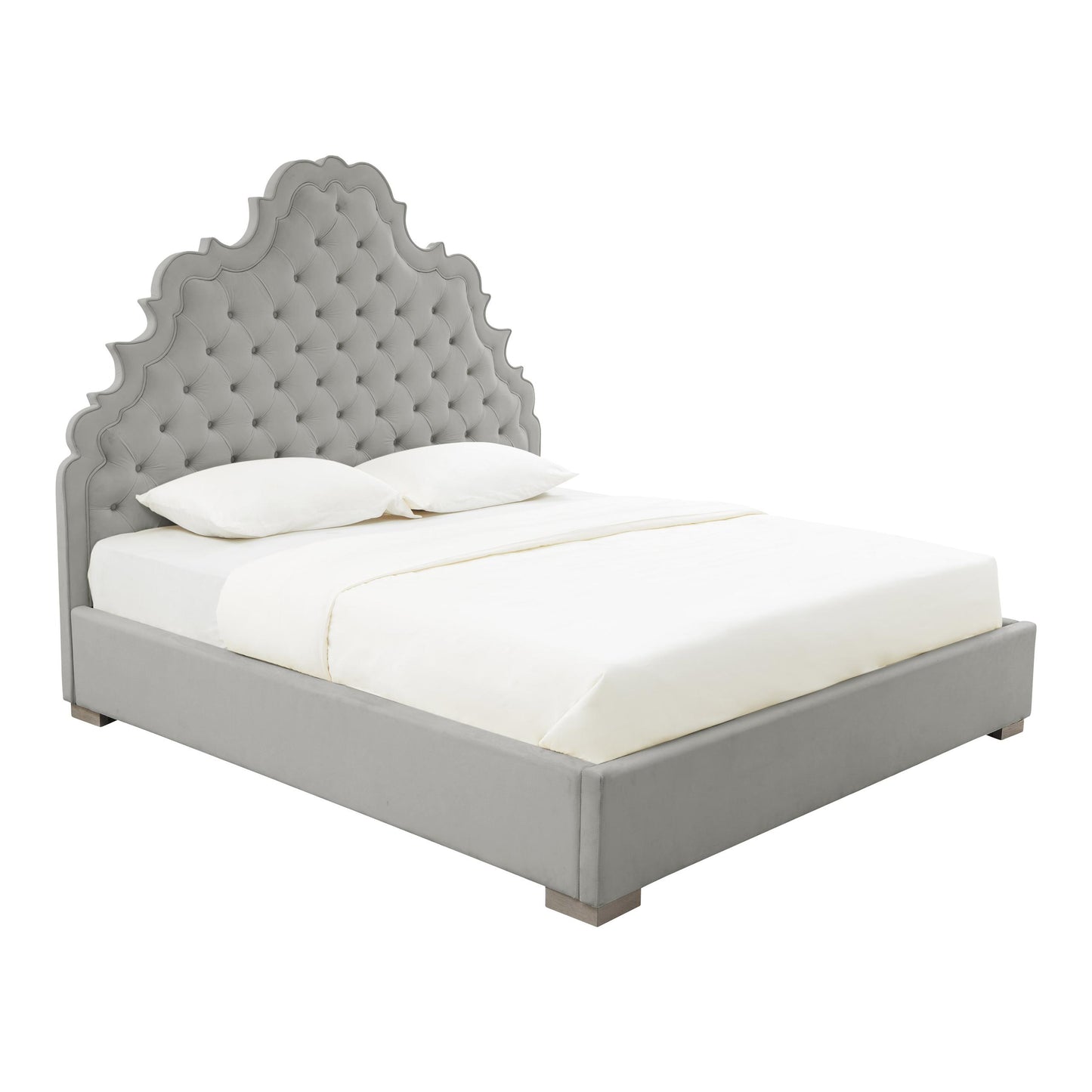 Carolina Grey Velvet Bed in Queen by Inspire Me! Home Decor