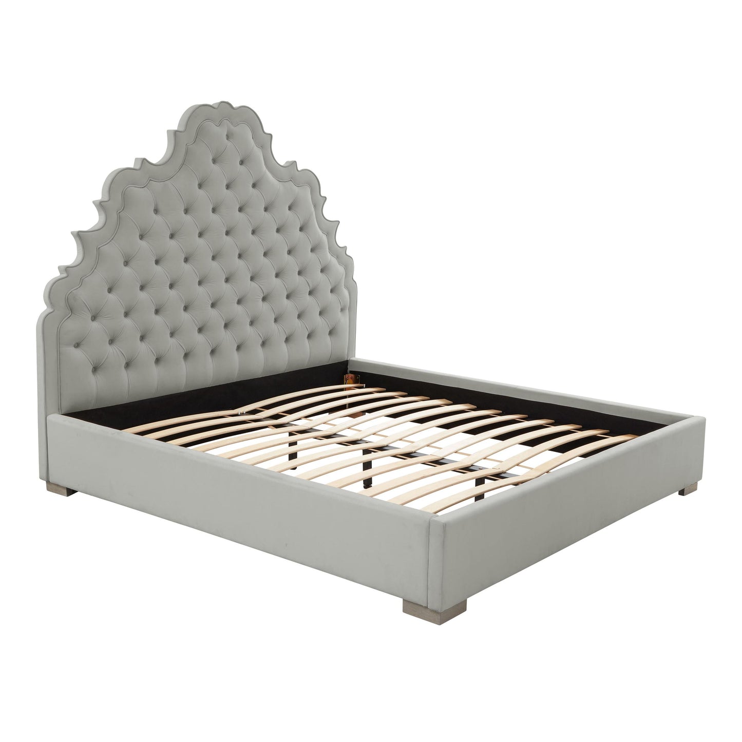 Carolina Grey Velvet Bed in Queen by Inspire Me! Home Decor