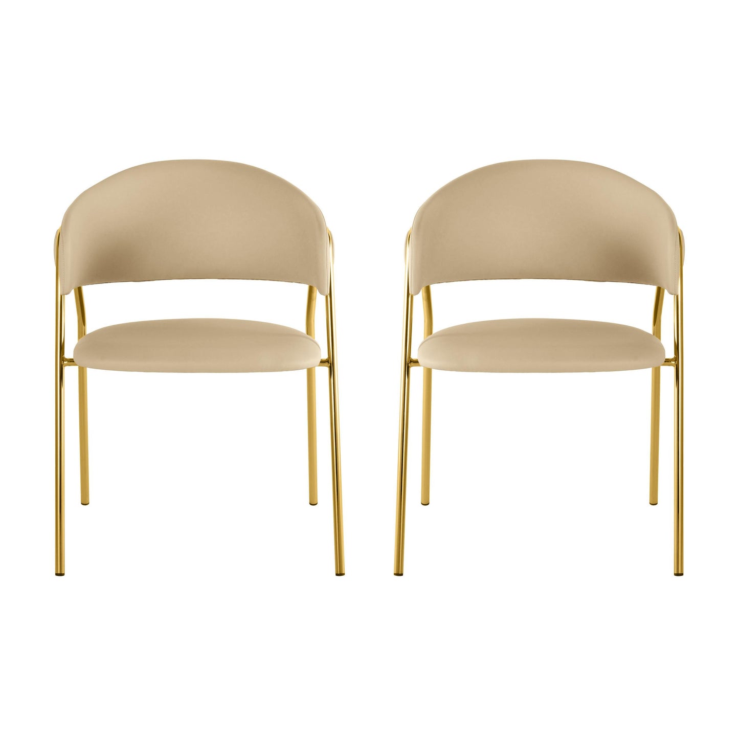 Lara Cream Vegan Leather Dining Chair - Set of 2 by Inspire Me! Home Decor