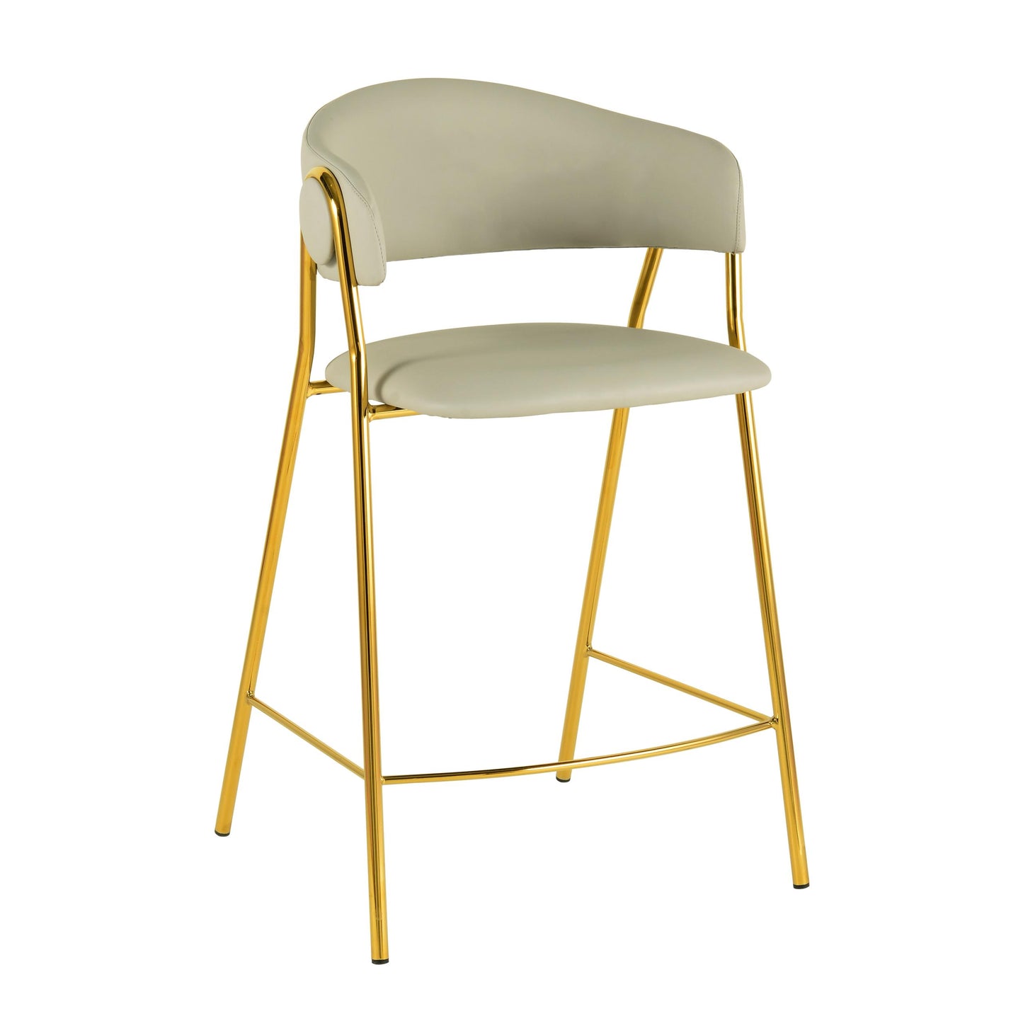 Lara Cream Vegan Leather Counter Stool - Set of 2 by Inspire Me! Home Decor