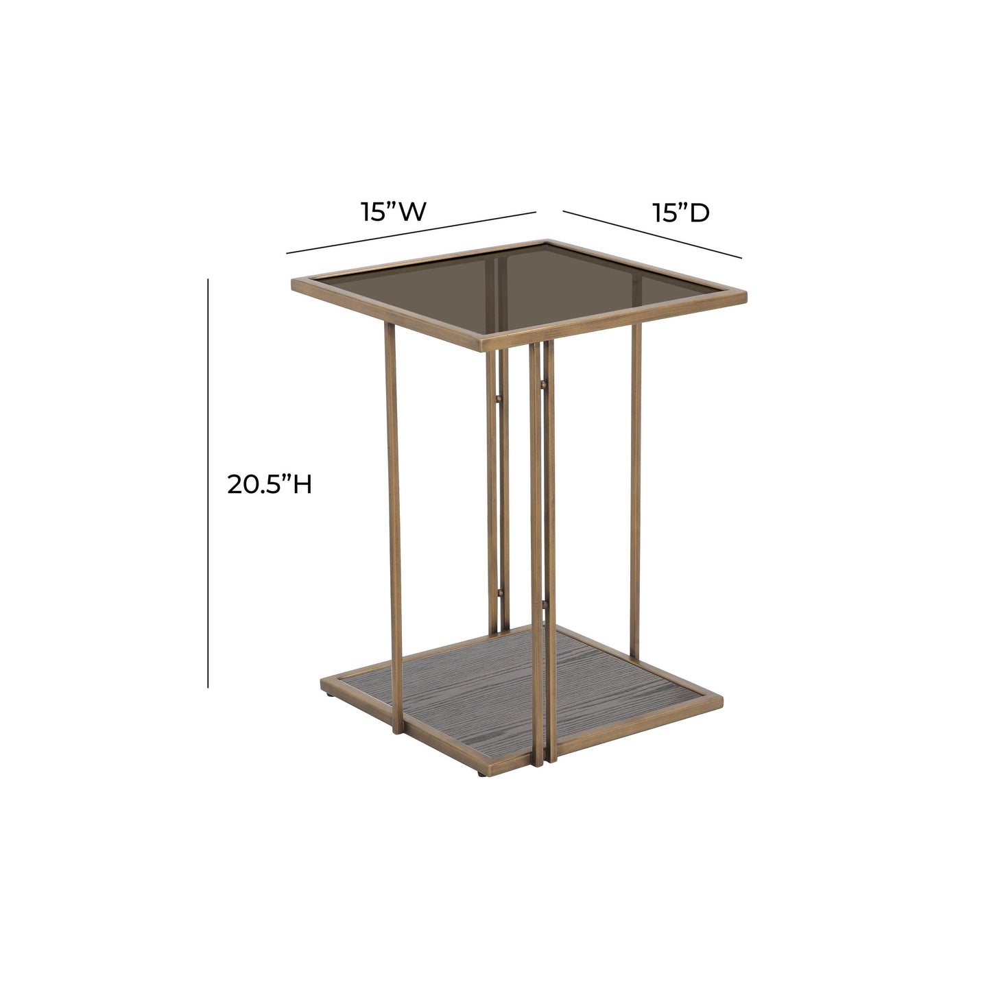 Emma Brown Ash & Glass Side Table by Inspire Me! Home Decor
