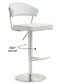 Cosmo White Steel Adjustable Barstool