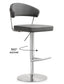 Cosmo Grey Steel Adjustable Barstool