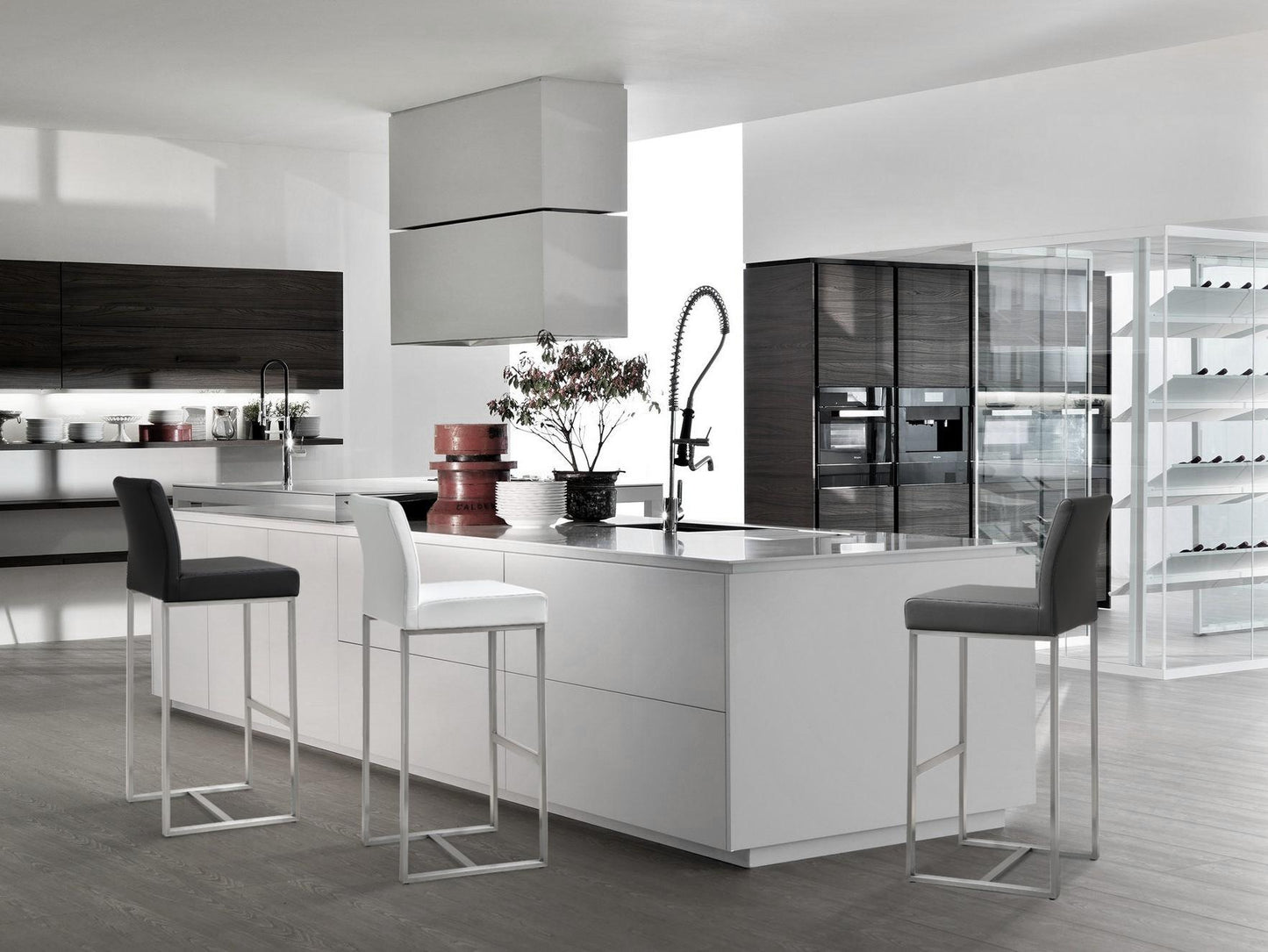 Denmark White Steel Counter Stool (Set of 2)