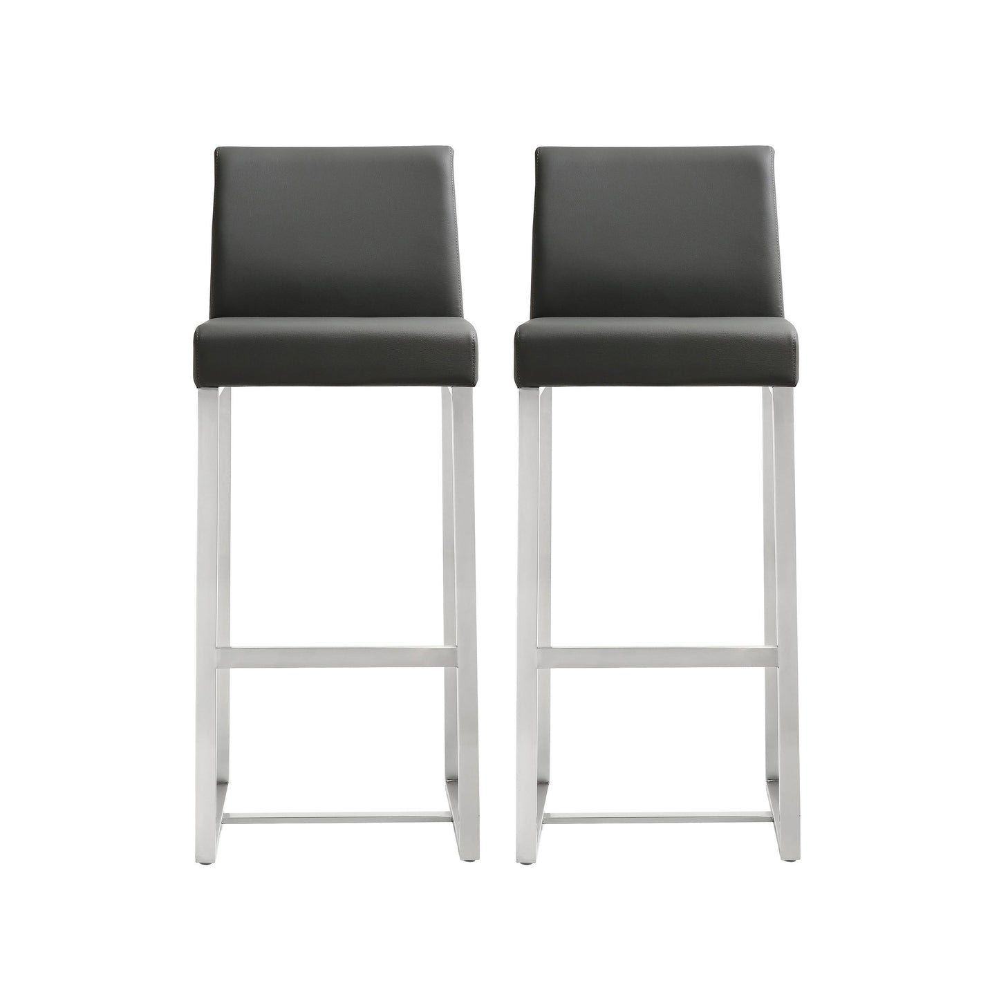 Denmark Grey Steel Barstool (Set of 2)