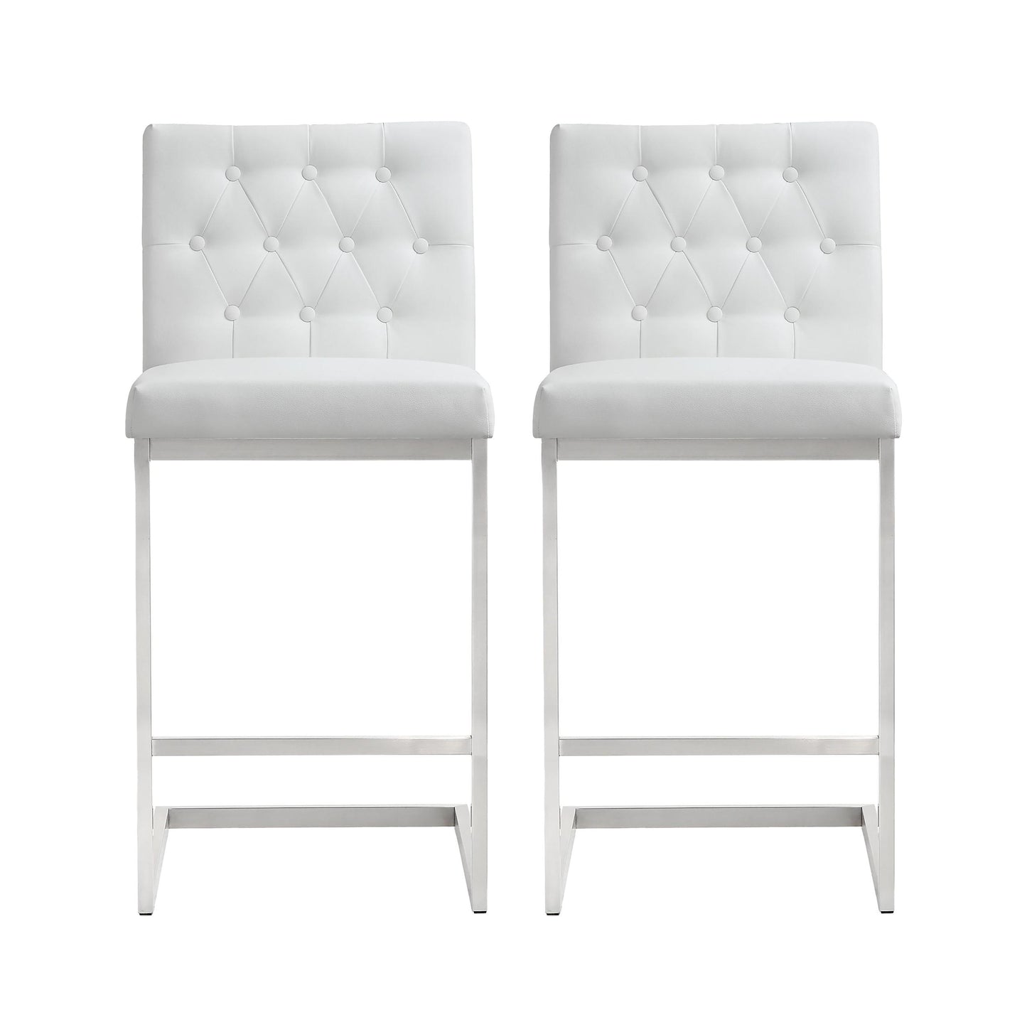 Helsinki White Steel Counter Stool (Set of 2)