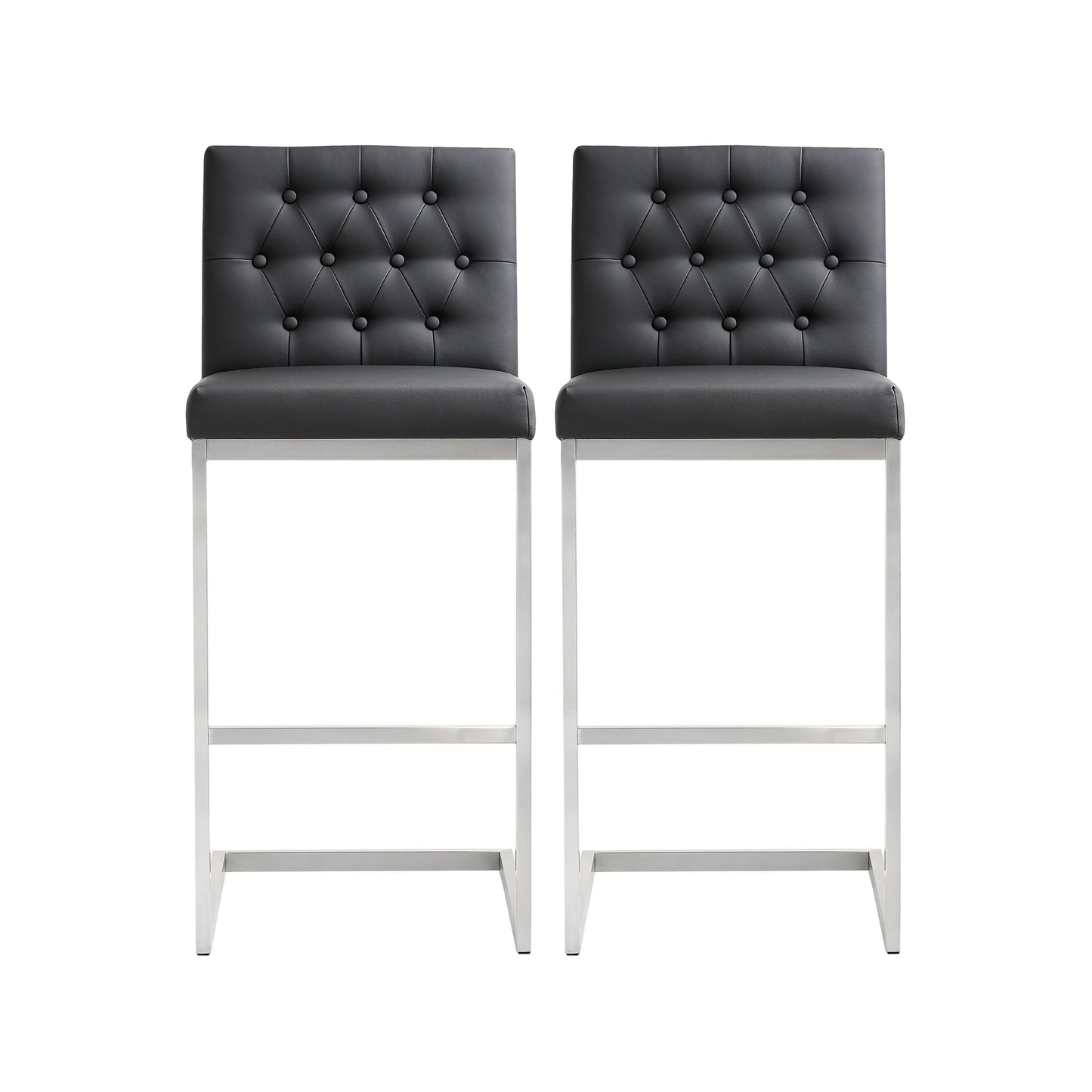 Helsinki Black Stainless Steel Barstool (Set of 2)