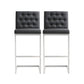 Helsinki Black Stainless Steel Barstool (Set of 2)