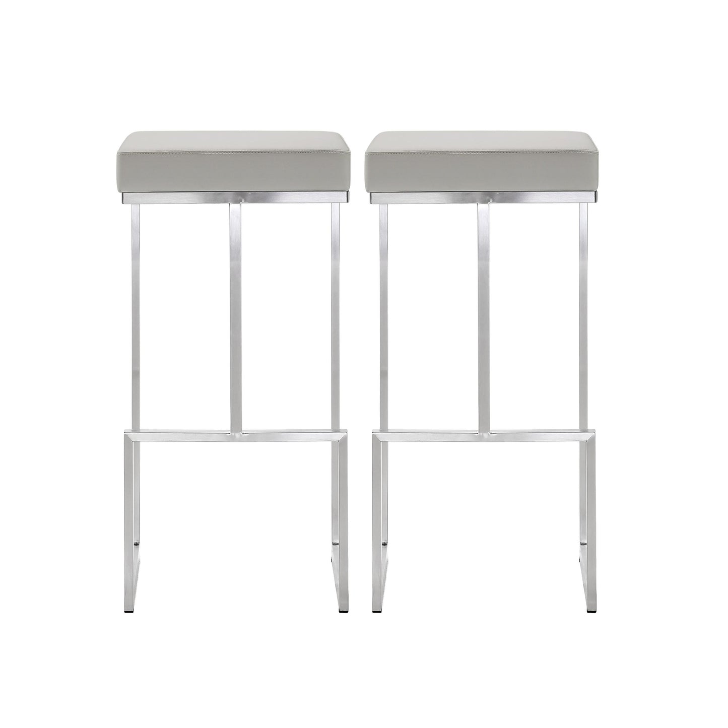 Ferrara Light Grey Steel Barstool (Set of 2)